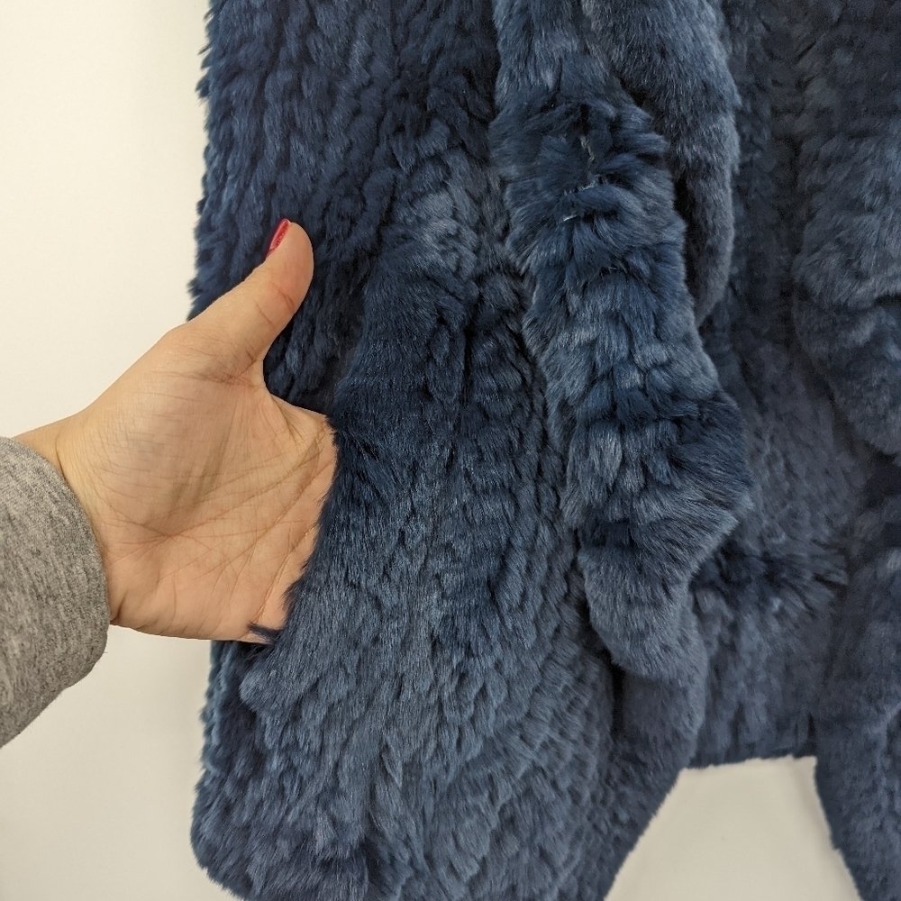 VINCE. Rabbit Fur Open Front Vest - Picture 7 of 8